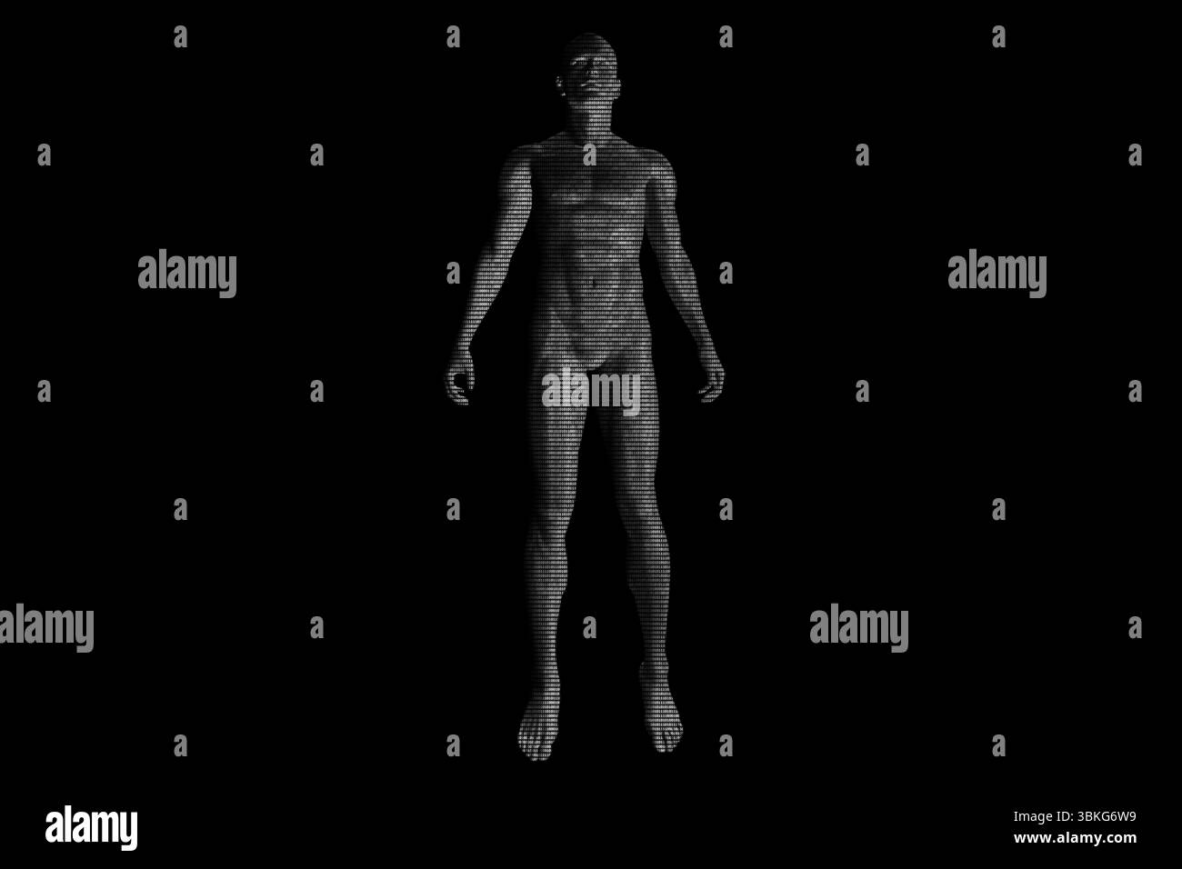 3D il corpo su sfondo nero Foto Stock