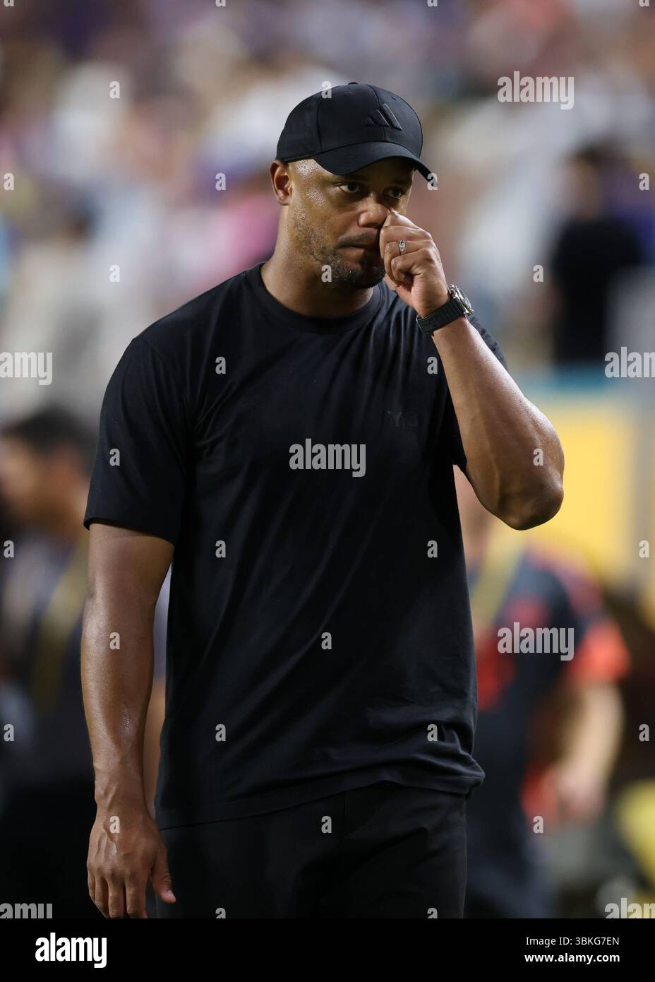 Miami Gardens, USA, 20 giugno 2025. Il capo-allenatore del Bayern Vincent Kompany durante la partita Bayern Monaco vs CA Boca Juniors FIFA Club World Cup all’Hard Rock Stadium, Miami Gardens. Il credito immagine dovrebbe essere: David Klein / Sportimage Foto Stock