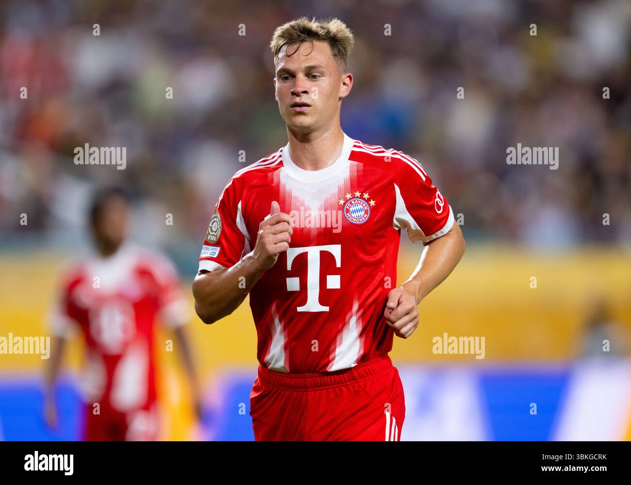 20 giugno 2025, Stati Uniti, Miami: Calcio: Club World Cup, Bayern Monaco - Boca Juniors, turno preliminare, gruppo C, partita 2 all'Hard Rock Stadium. Joshua Kimmich di Monaco in azione. Foto: Sven Hoppe/dpa Foto Stock