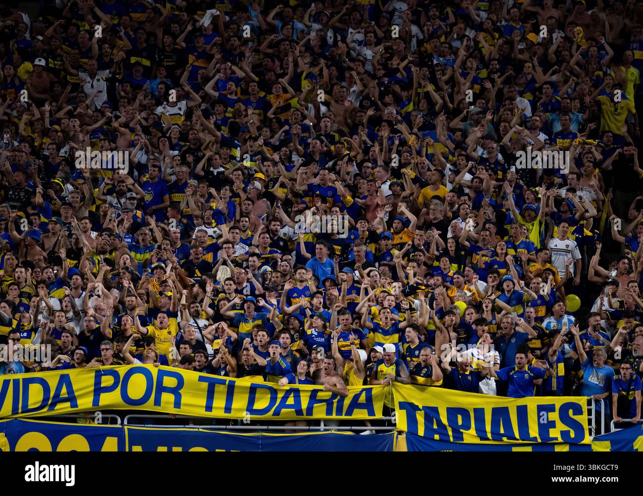 20 giugno 2025, Stati Uniti, Miami: Calcio: Club World Cup, Bayern Monaco - Boca Juniors, turno preliminare, gruppo C, giorno della partita 2 all'Hard Rock Stadium. I fan del Boca Juniors. Foto: Sven Hoppe/dpa Foto Stock