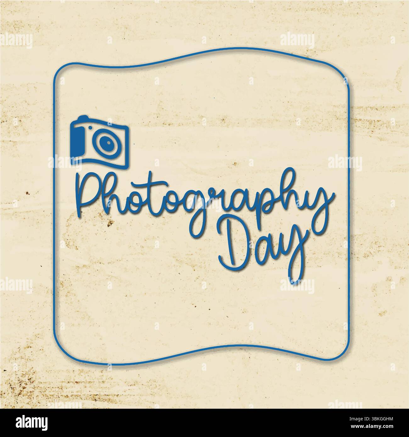 Giornata mondiale della fotografia illustrazione vettoriale – Design dell'icona della fotocamera per l'evento di celebrazione fotografica. Illustrazione Vettoriale