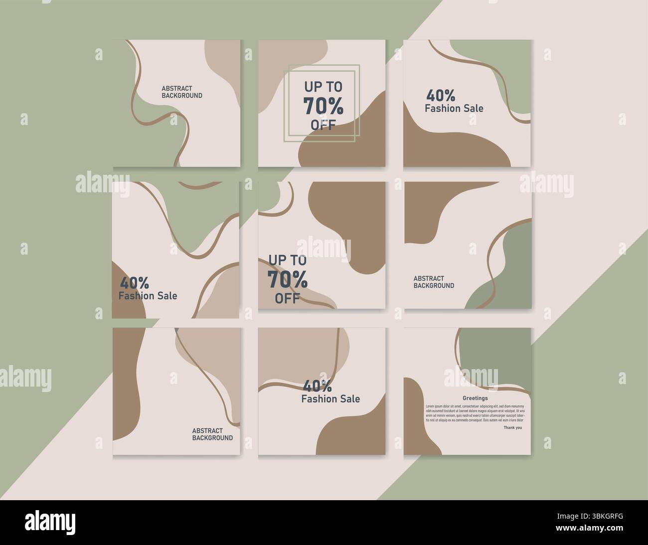 Arte murale botanica astratta con forme organiche minimaliste e toni terrosi. Design moderno ed elegante, ideale per l'arredamento della casa, poster, stampe e scavi Illustrazione Vettoriale