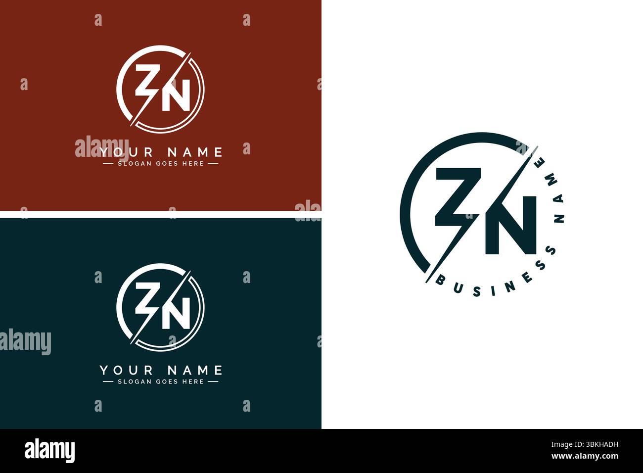 Monogramma creativo per la lettera iniziale del logo ZN - modello di logo vettoriale minimo per le lettere Z e N. Illustrazione Vettoriale