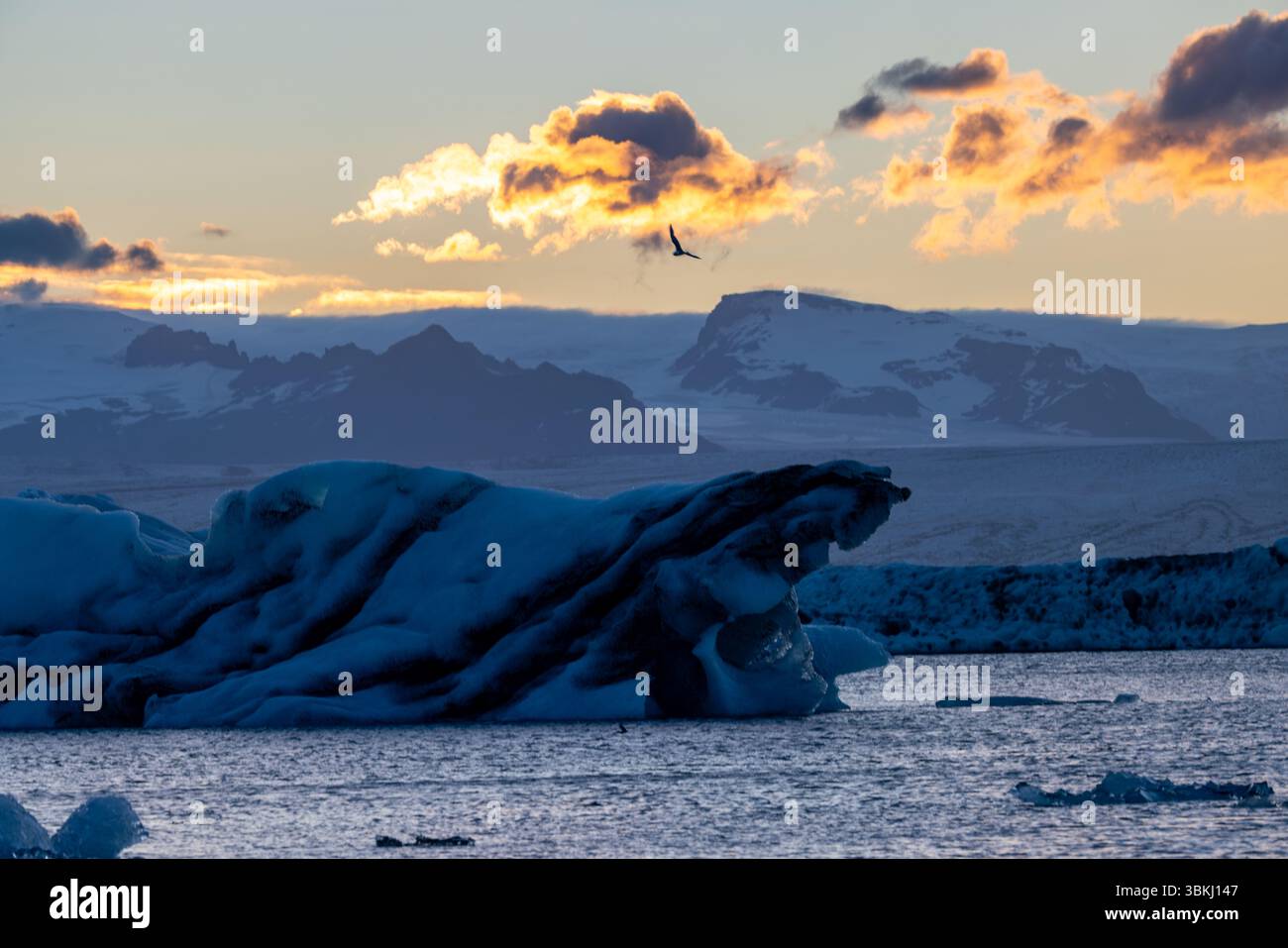 Jökulsárlón Glacier Lagoon, Islanda Foto Stock