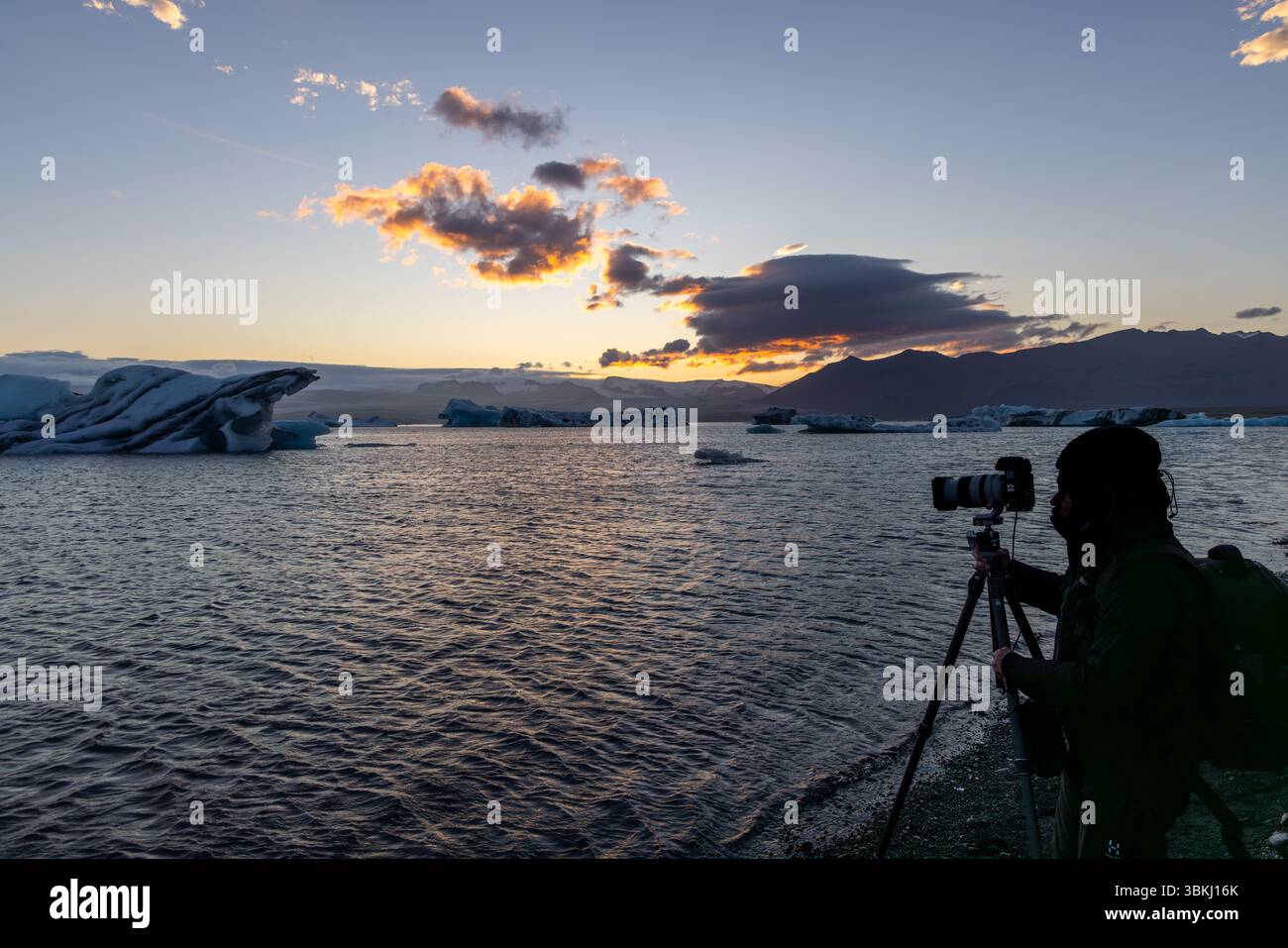 Jökulsárlón Glacier Lagoon, Islanda Foto Stock