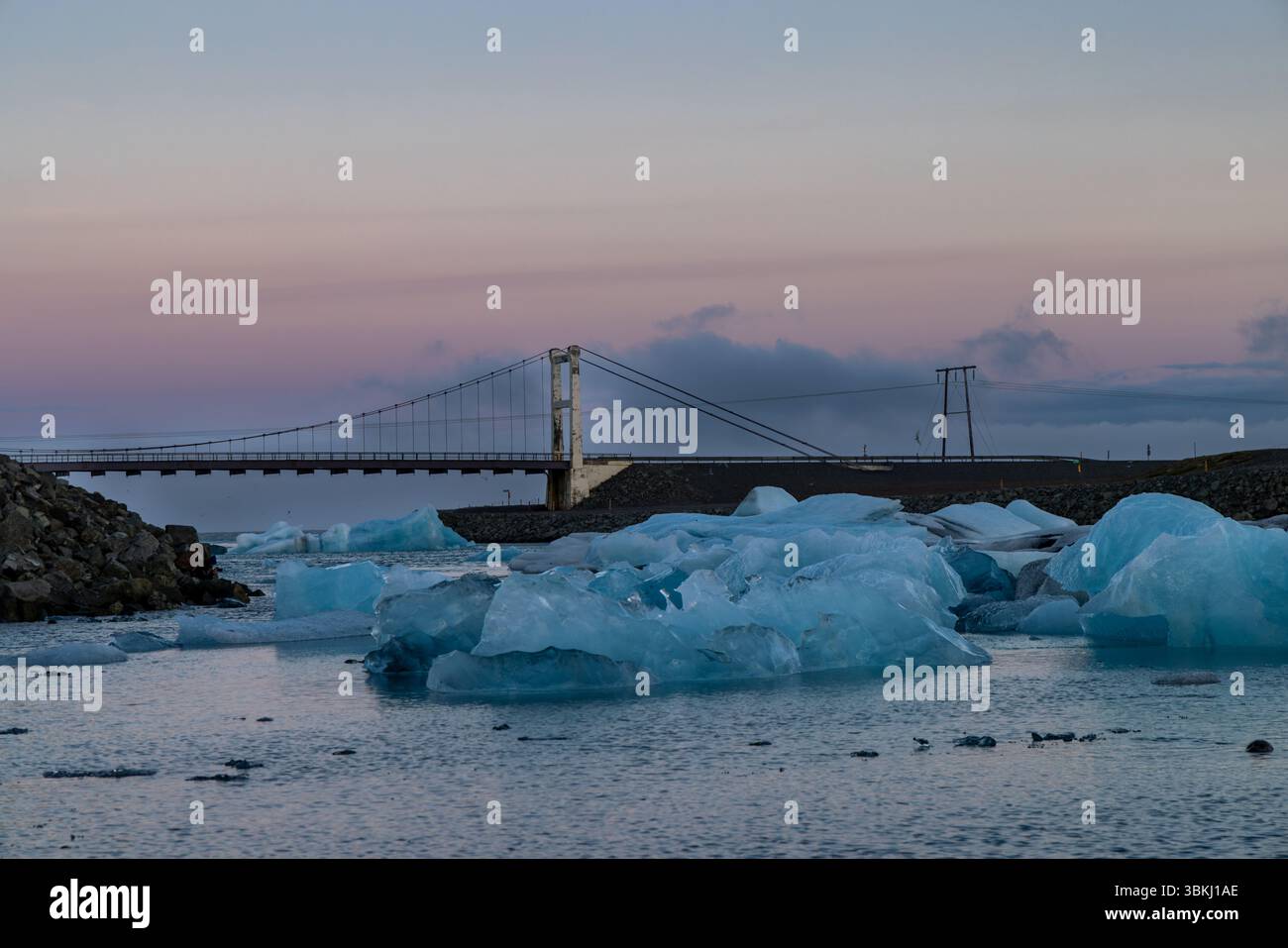 Jökulsárlón Glacier Lagoon, Islanda Foto Stock