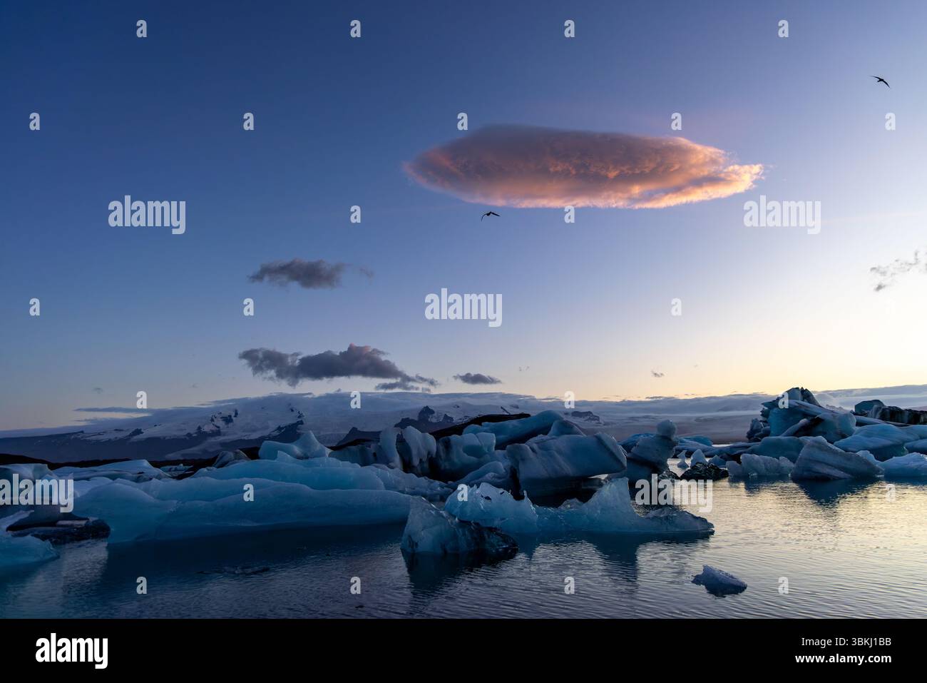 Jökulsárlón Glacier Lagoon, Islanda Foto Stock
