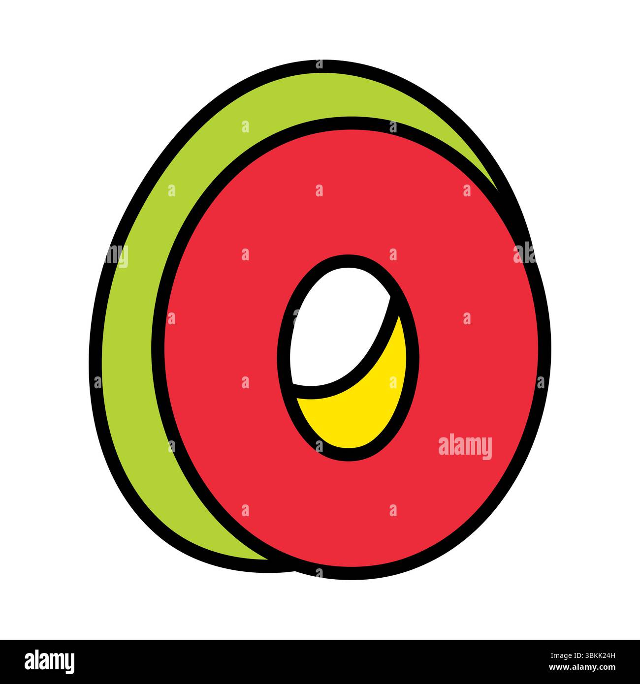 logo vettoriale zero o numero 0 illustrazione colorata e divertente Illustrazione Vettoriale