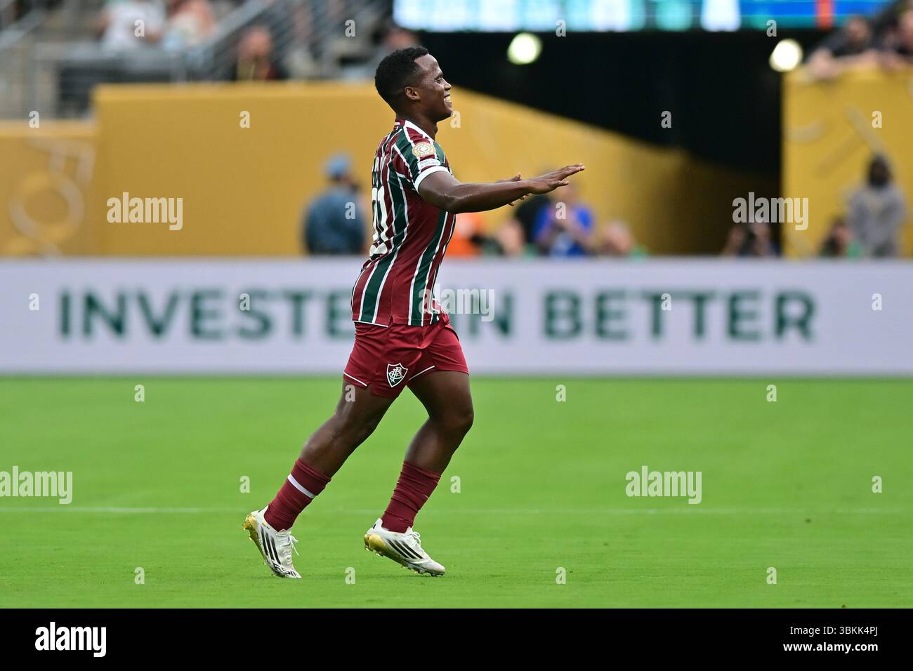 NEW JERSEY (NY), 06/21/2025 - CLUB WORLD CUP/FLUMINENSE X ULSAN HD (KOR) - Jhon Arias di Fluminense , durante la partita tra FLUMINENSE X ULSAN HD (KOR), valida per il secondo round della fase a gironi della Coppa del mondo per club 2025, tenutasi presso il MetLife Stadium di New York, nel pomeriggio di questo sabato 21. (Foto: Eduardo Carmim/Alamy Live News) Foto Stock