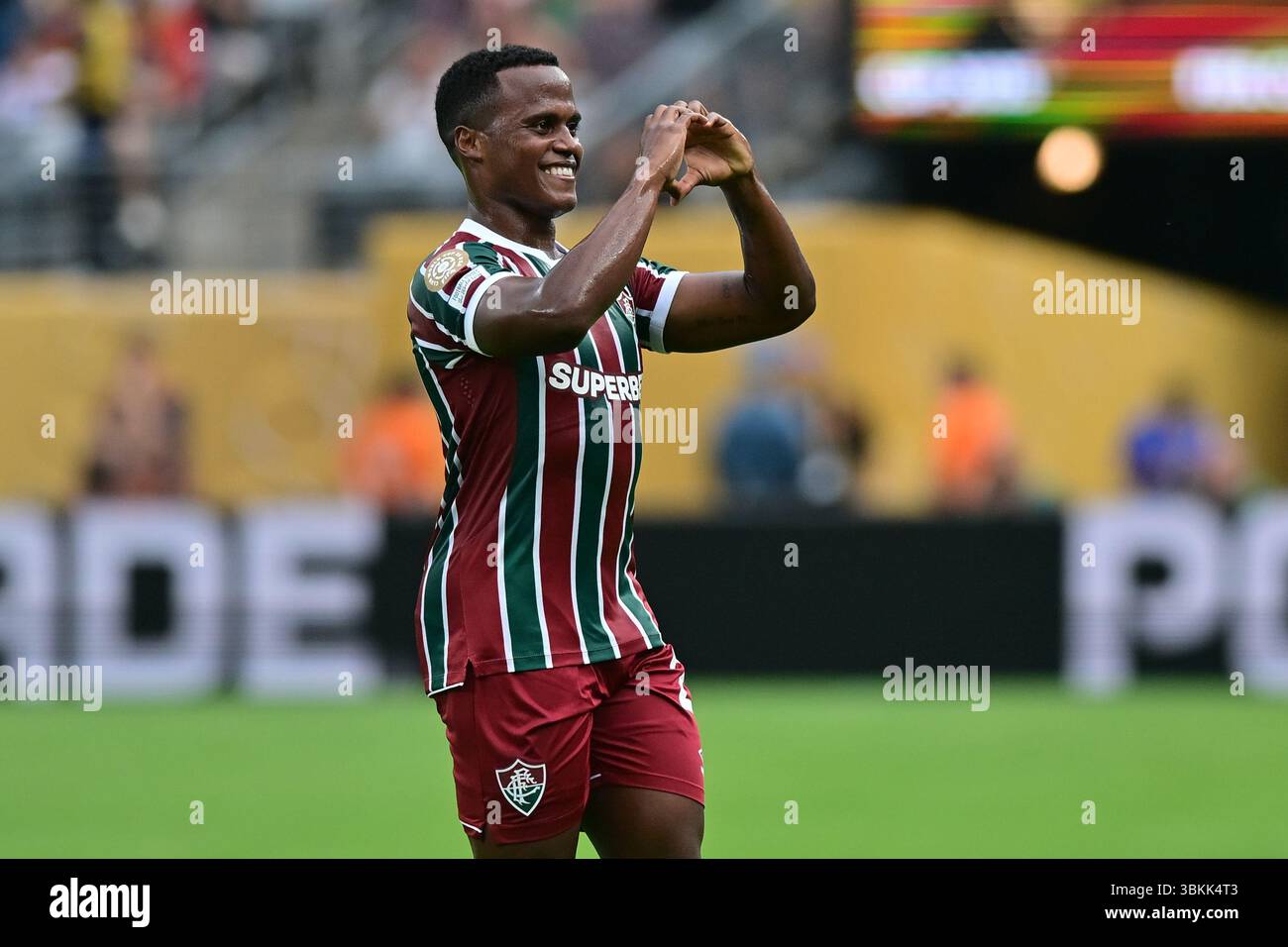 NEW JERSEY (NY), 06/21/2025 - CLUB WORLD CUP/FLUMINENSE X ULSAN HD (KOR) - Jhon Arias di Fluminense , durante la partita tra FLUMINENSE X ULSAN HD (KOR), valida per il secondo round della fase a gironi della Coppa del mondo per club 2025, tenutasi presso il MetLife Stadium di New York, nel pomeriggio di questo sabato 21. (Foto: Eduardo Carmim/Alamy Live News) Foto Stock