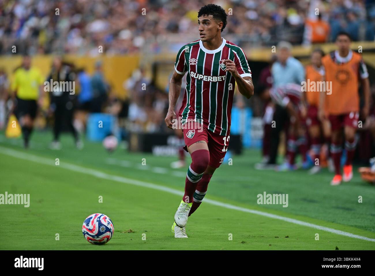 NEW JERSEY (NY), 06/21/2025 - CLUB WORLD CUP/FLUMINENSE X ULSAN HD (KOR) - g Fuentes di Fluminense , durante la partita tra FLUMINENSE X ULSAN HD (KOR), valida per il secondo round della fase a gironi della Coppa del mondo per club 2025, tenutasi presso il MetLife Stadium di New York, nel pomeriggio di questo sabato 21. (Foto: Eduardo Carmim/Alamy Live News) Foto Stock