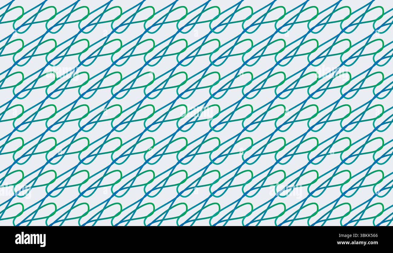 illustrazione vettoriale del modello di linee ondulate blu e verdi astratte Illustrazione Vettoriale