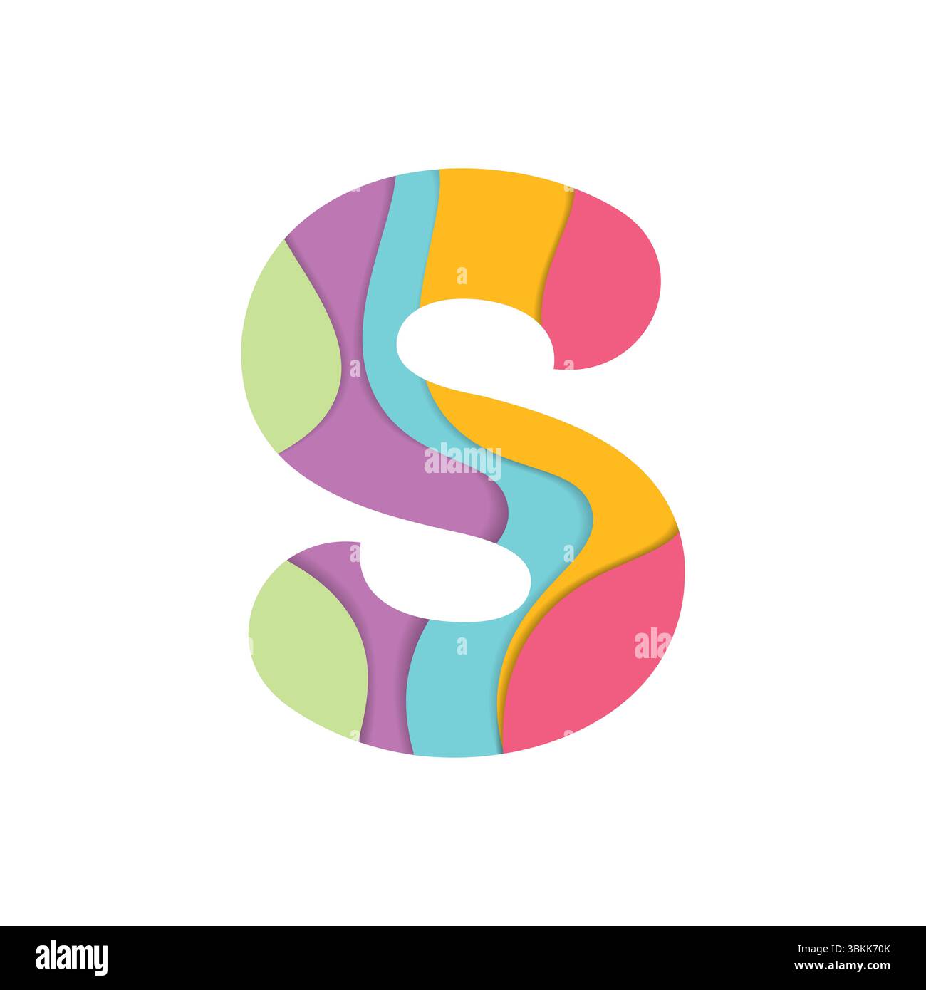 Alfabeto creativo con forme stratificate Illustrazione Vettoriale
