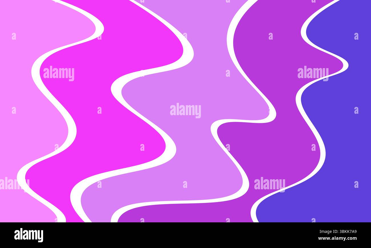 sfondo astratto ondulato viola e rosa con linee organiche fluide Illustrazione Vettoriale