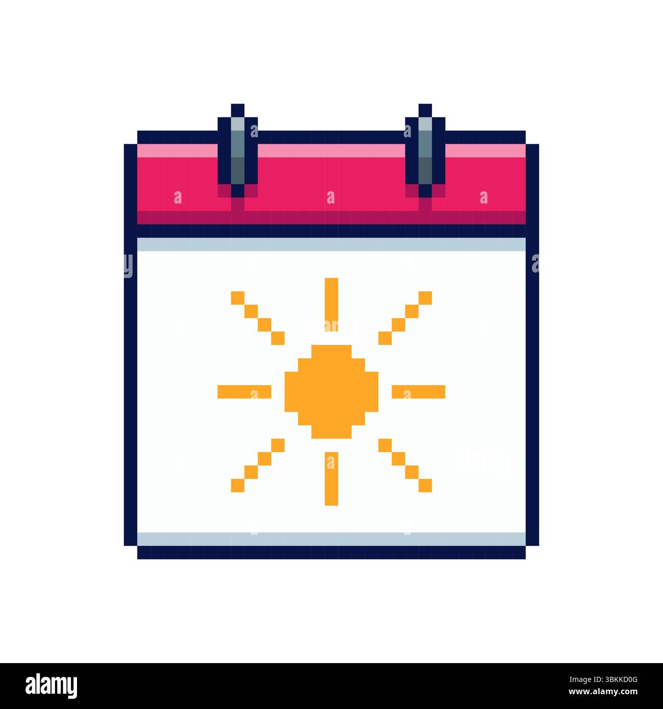 Progettazione delle risorse di gioco del calendario estivo Pixel ART Illustrazione Vettoriale