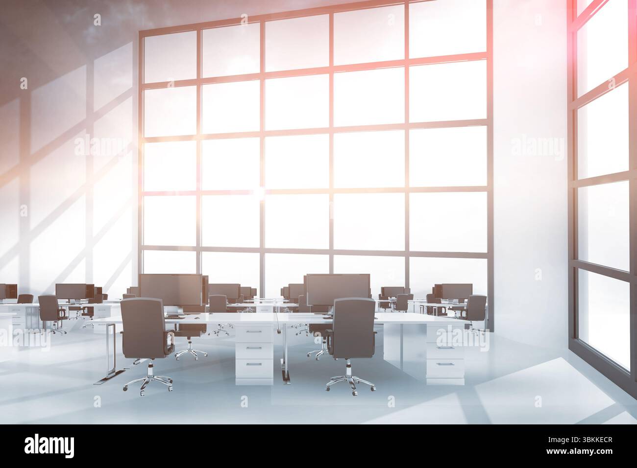 Monitor per computer sulla scrivania in ufficio Foto Stock