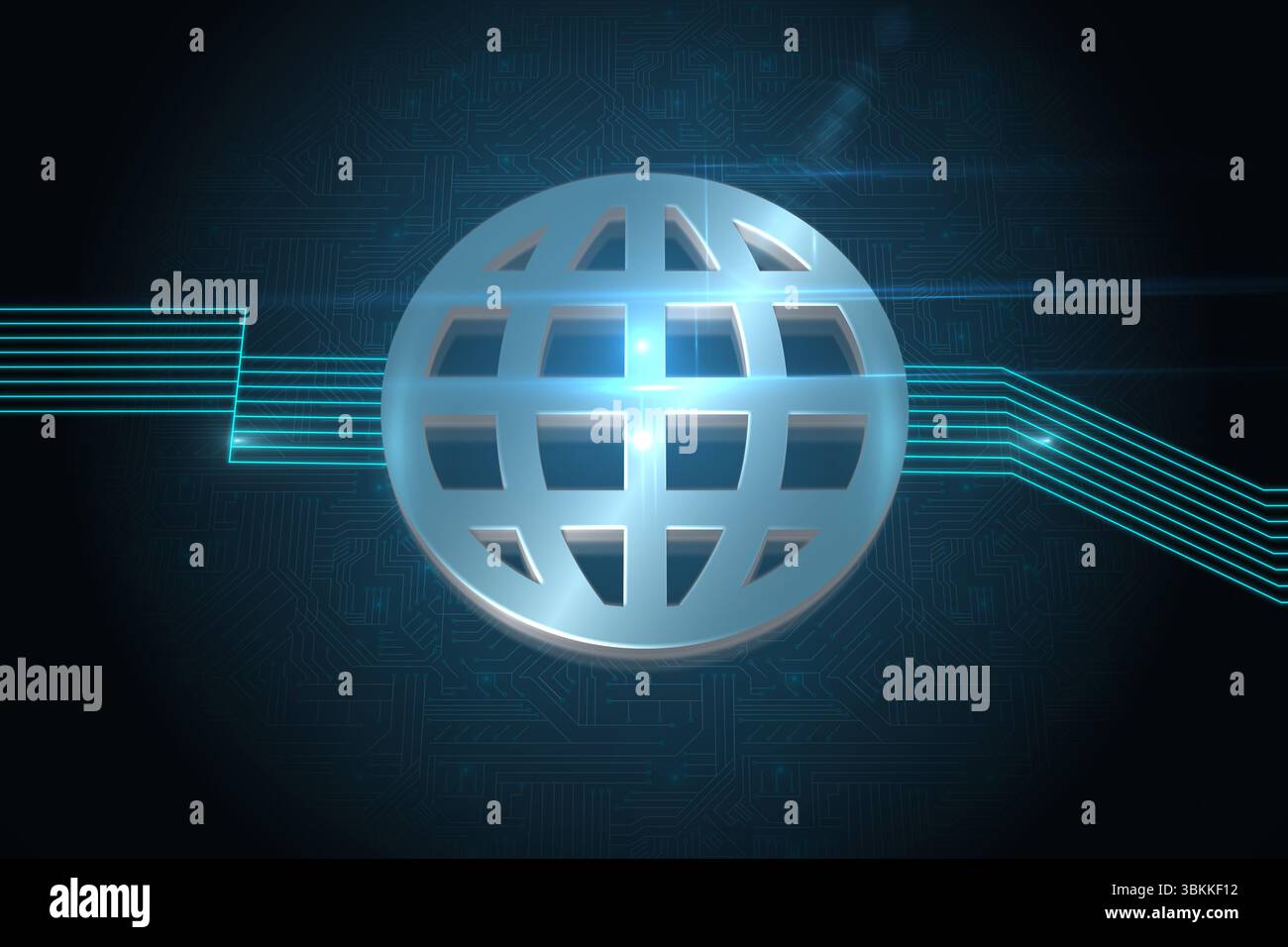 Globo lucido su sfondo nero Foto Stock