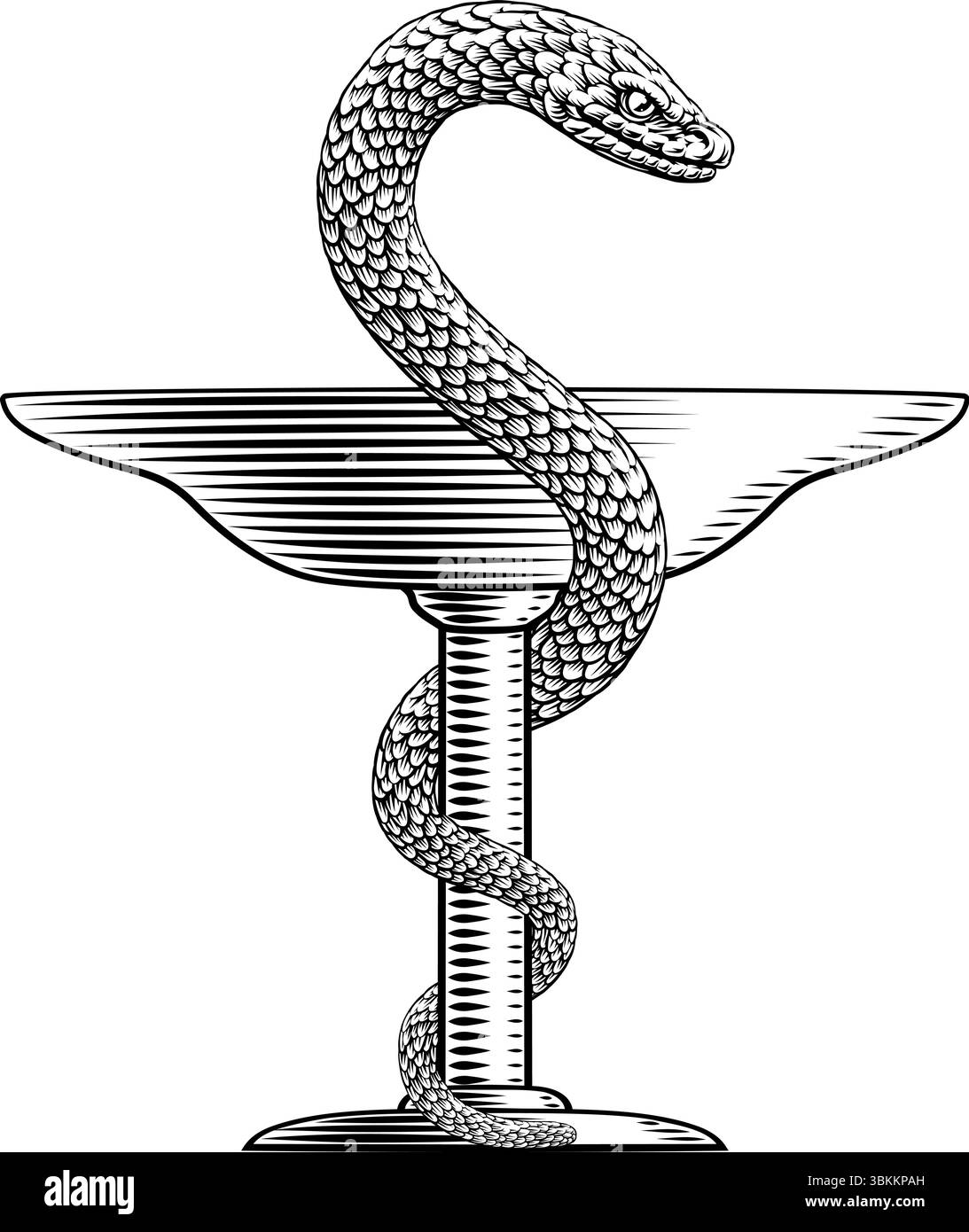 Ciotola di Hygeia Snake medico farmacista icona Illustrazione Vettoriale