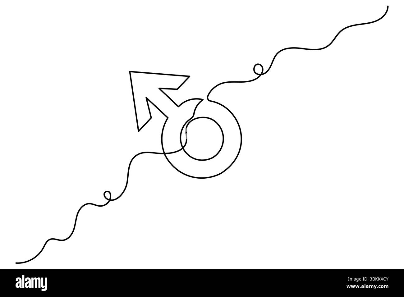 Simbolo femminile icona sesso immagine a linea singola continua disegno vettoriale contorno Illustrazione Vettoriale