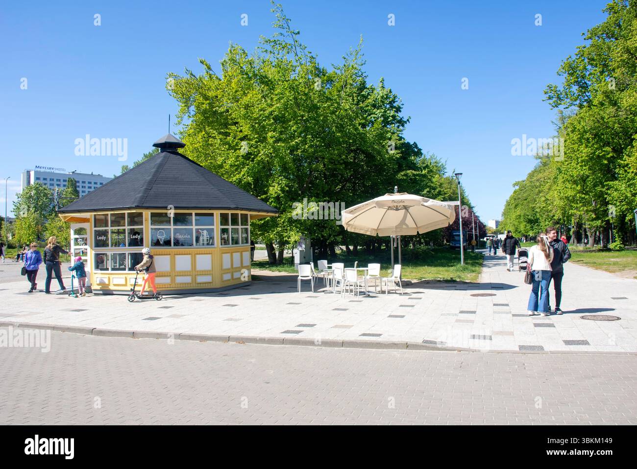 Mariola Cafe, Parco del Consiglio europeo (Park Rady Europy), città di Gdynia, Voivodato della Pomerania, Repubblica di Polonia Foto Stock