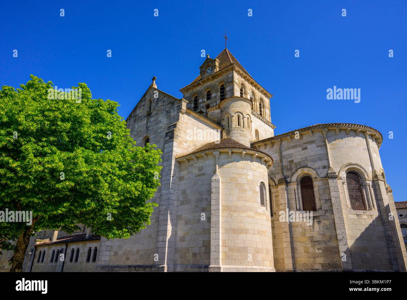 Chiesa di Saint-Jean-Baptiste, Mézin, Lot-et-Garonne, Francia. Foto Stock