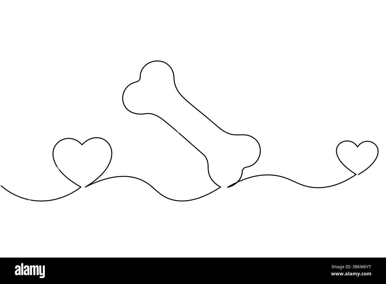 Vettore isolato ART in linea continua con osso cilindrico minimalista Illustrazione Vettoriale