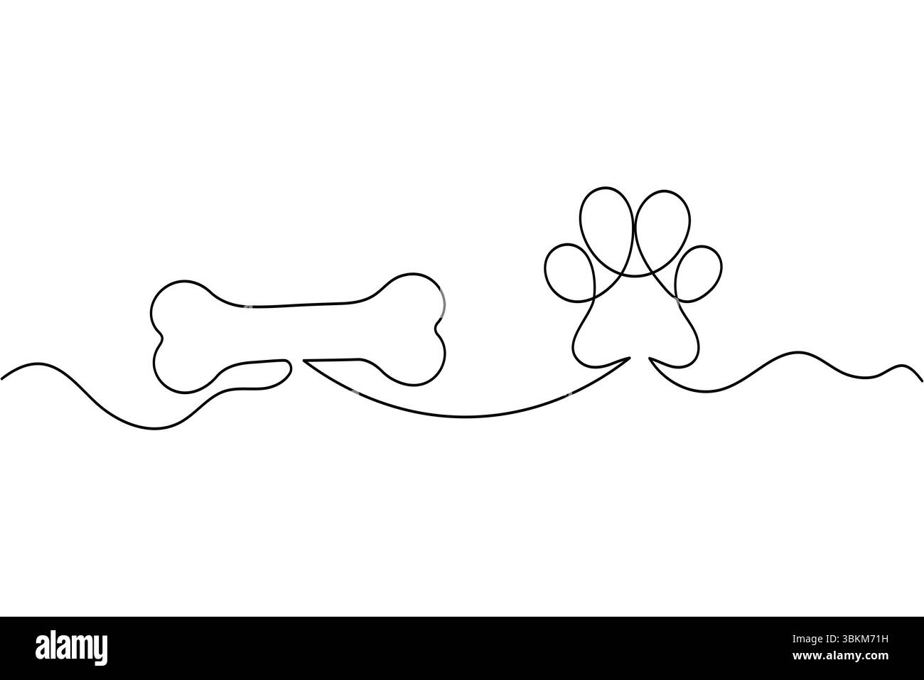 Osso cilindrico a una linea che disegna un'illustrazione vettoriale minimalista Illustrazione Vettoriale