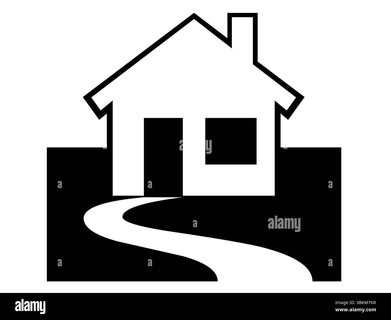 Silhouette semplice da casa con clip Art Path | Home Icon Vector Illustrazione Vettoriale