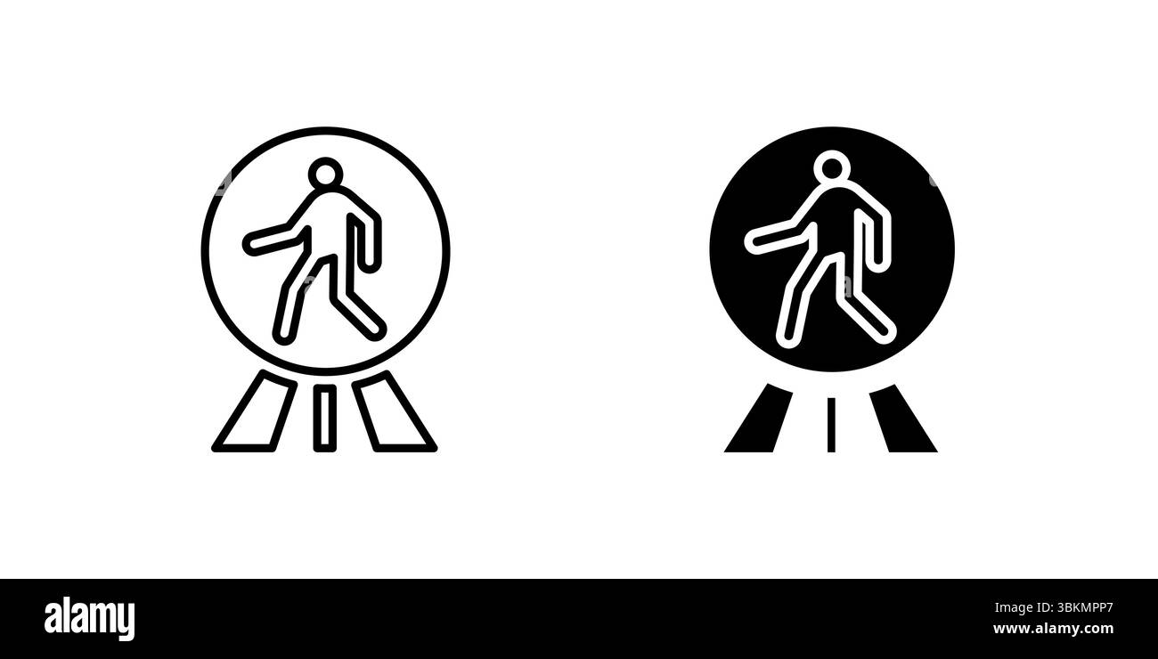 Set di icone essenziali per la sicurezza stradale, le aree urbane e le regole del traffico. Utile per la navigazione in città e la sensibilizzazione del pubblico. Illustrazione Vettoriale