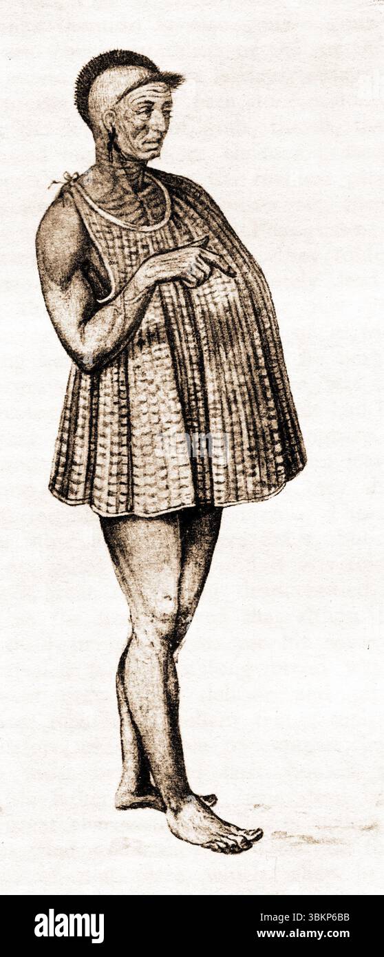 A Virginian Priest, dai libri di Richard Hakluyt sui viaggi principali Traffiques and Discoveries of the English Nation, 1604 Foto Stock