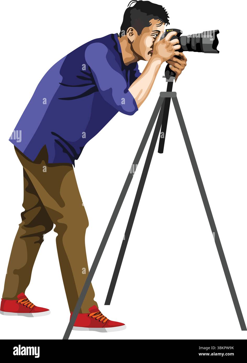 Art Photographer Occupation People Action Illustrazione Vettoriale
