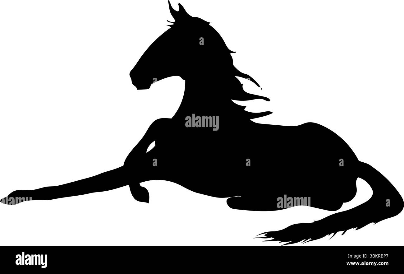Silhouette nera di tipo piatto, illustrazione vettoriale isolata su sfondo bianco. Illustrazione Vettoriale