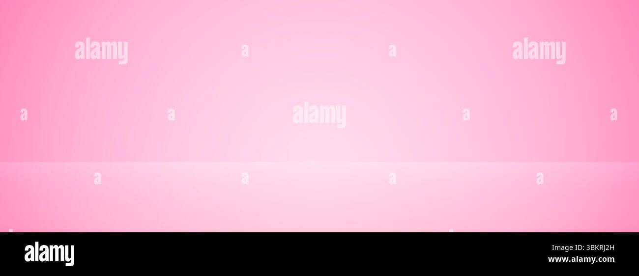 Camera studio con design sfumato rosa. Carta da parati Light Rose Podium Concept. Sfondo della superficie di sfondo per presentazione, modello di mockup, vetrina dei prodotti. Piattaforma vuota o sfondo del display. Vettore Illustrazione Vettoriale