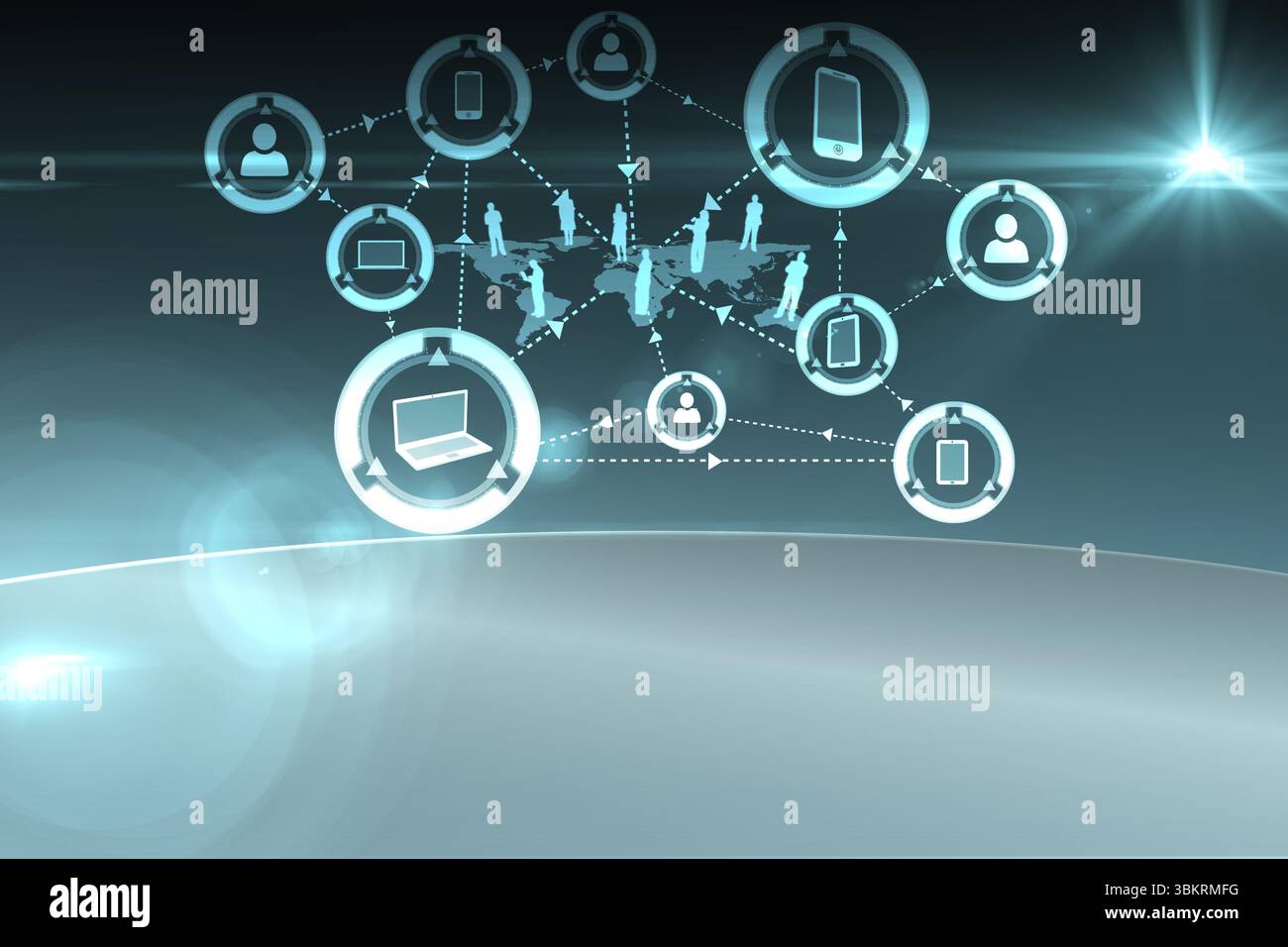 Comunità online sullo sfondo Foto Stock