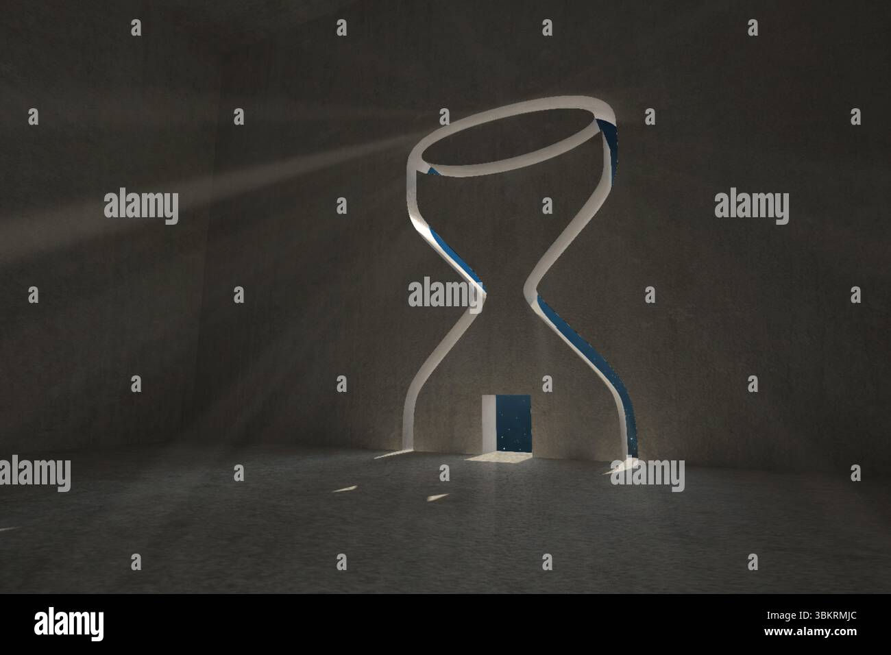 Clessidra porta in camera oscura Foto Stock