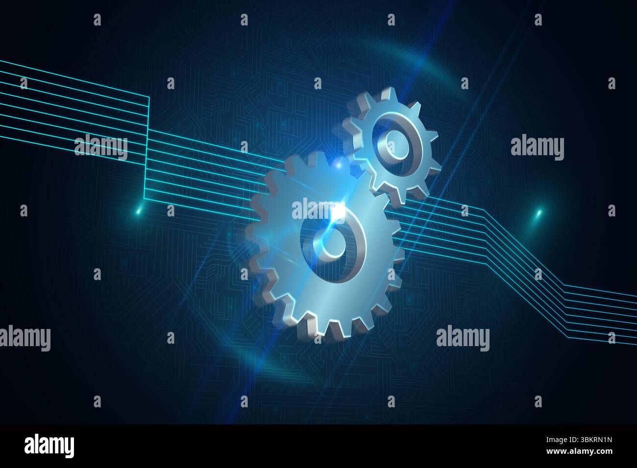 Denti lucido su sfondo nero Foto Stock