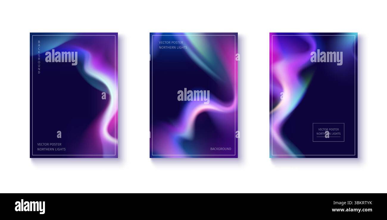 Vivaci poster di sfondo in gradiente aurora con effetto aurora boreale. Neon etereo viola, blu e rosa onde fluenti. Design vettoriale moderno per progetti creativi con energia cosmica luminosa. Illustrazione Vettoriale Vivaci poster di sfondo in gradiente aurora con effetto aurora boreale. Neon etereo viola, blu e rosa onde fluenti. Design vettoriale moderno per progetti creativi con energia cosmica luminosa. Illustrazione Vettoriale