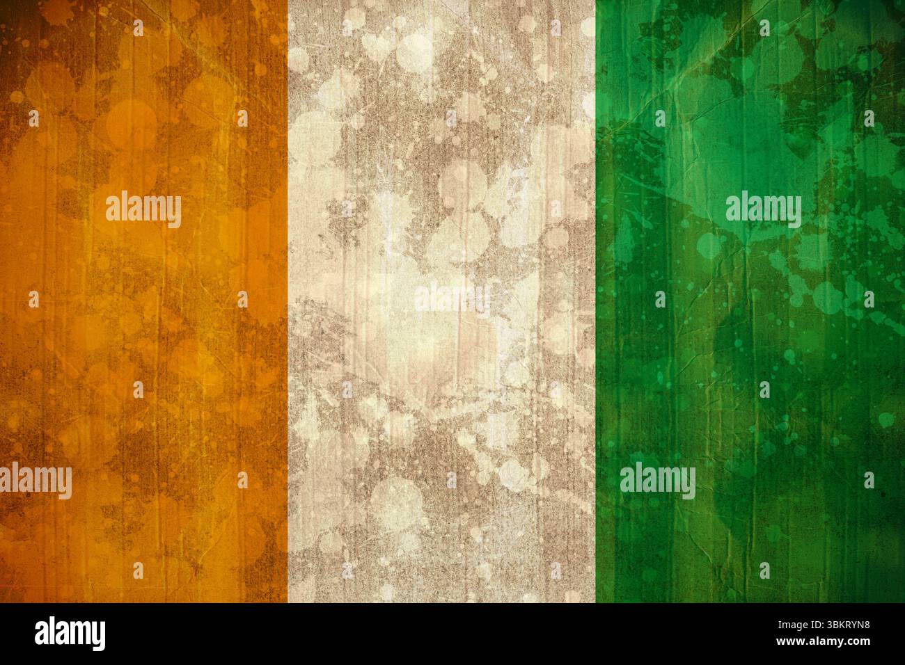 Bandiera della Costa d'Avorio in effetto grunge Foto Stock