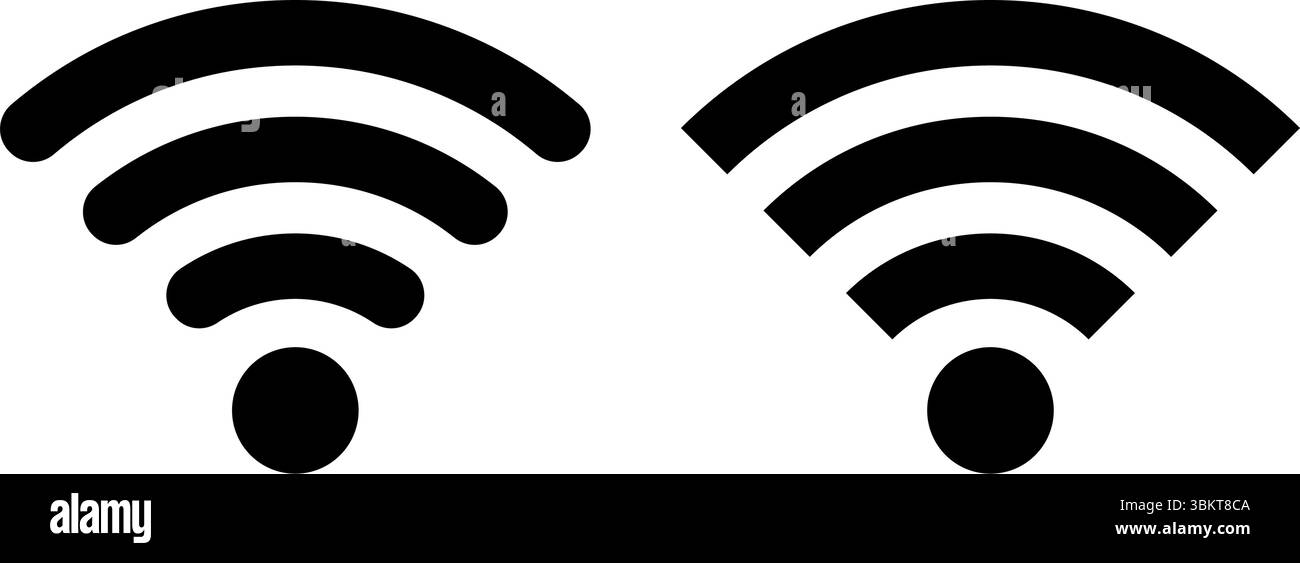 Icona Wi-Fi, icona isolata del segnale vettoriale wi-fi gratuito, set di rete wi-fi del telefono cellulare, icona lineare della rete wi-fi nera, simbolo vettoriale wi-fi clipart Illustrazione Vettoriale