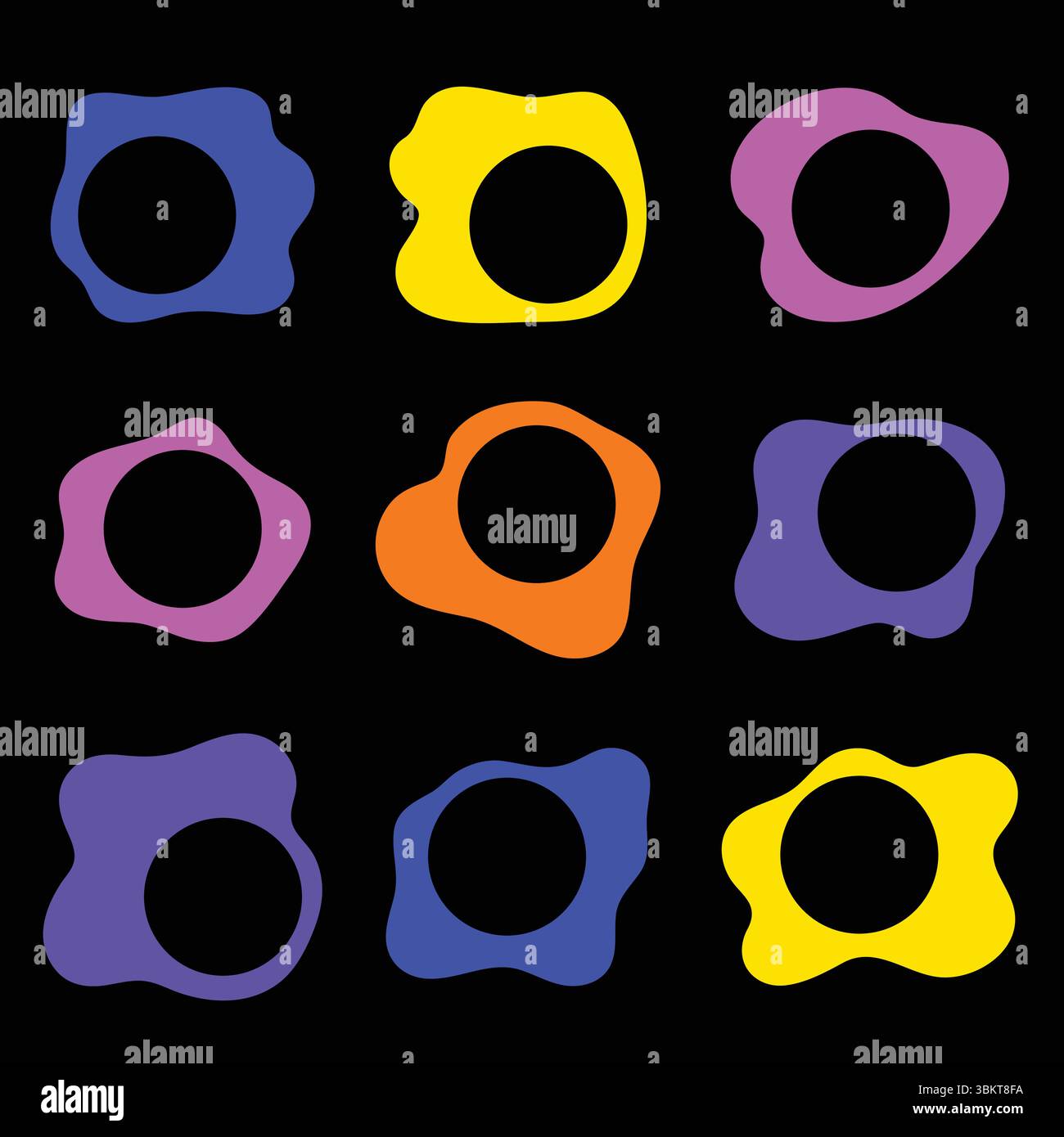 Insieme di bordi asimmetrici arrotondati Illustrazione Vettoriale