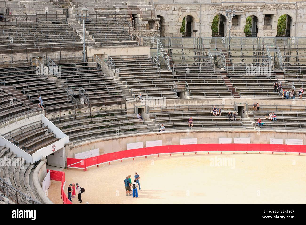Arena romana, Nimes, Francia Foto Stock