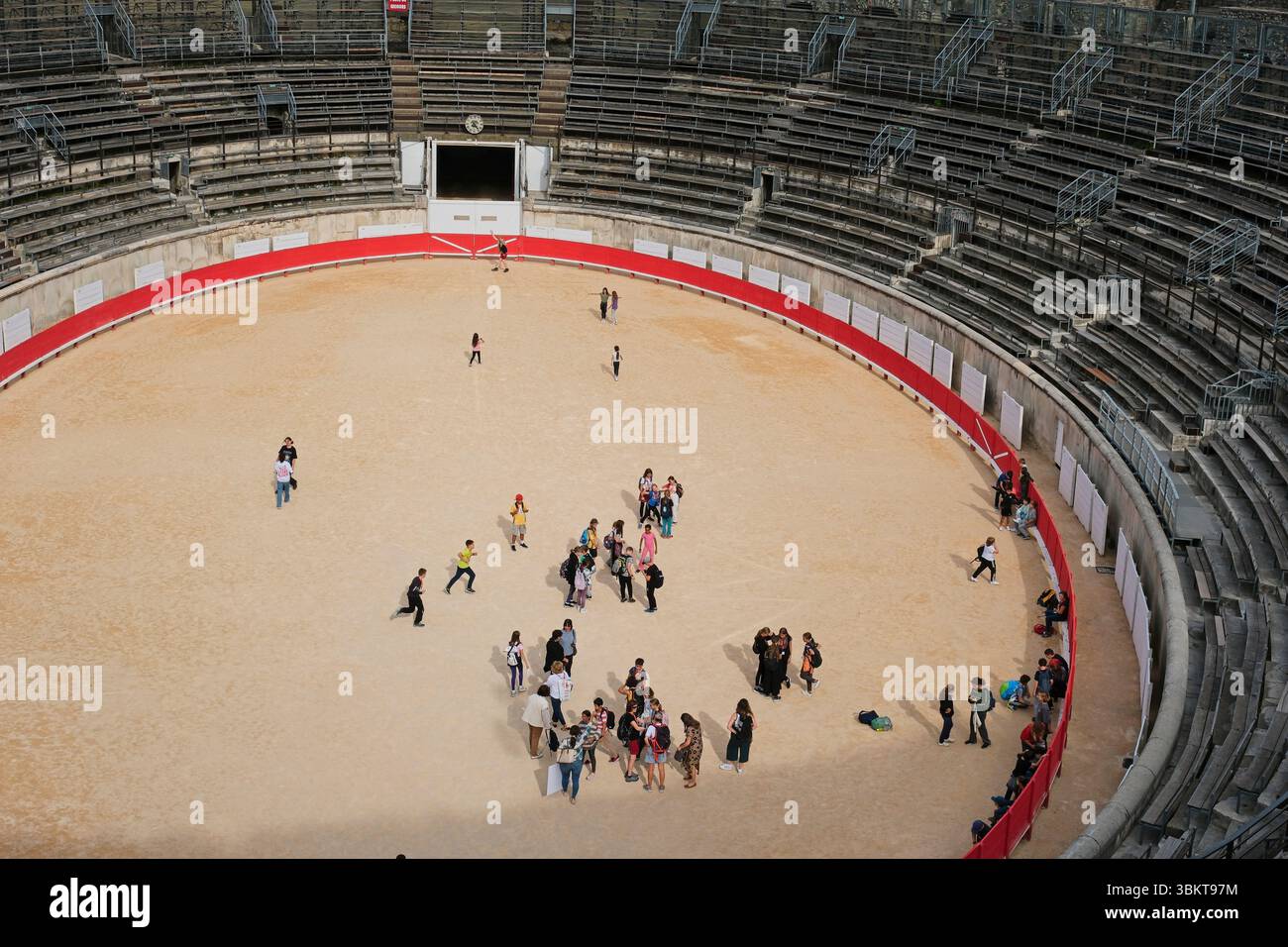 Arena romana, Nimes, Francia Foto Stock