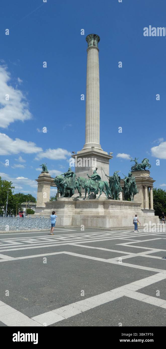 Piazza degli eroi - Hősök tere - Budapest, Ungheria Foto Stock