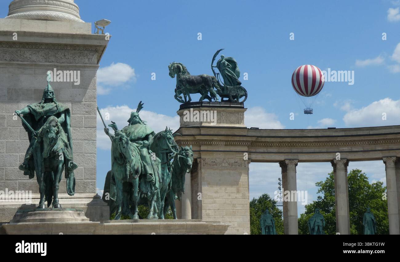 Piazza degli eroi - Hősök tere - Budapest, Ungheria Foto Stock