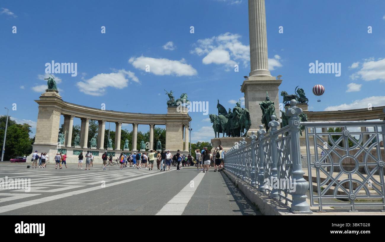 Piazza degli eroi - Hősök tere - Budapest, Ungheria Foto Stock