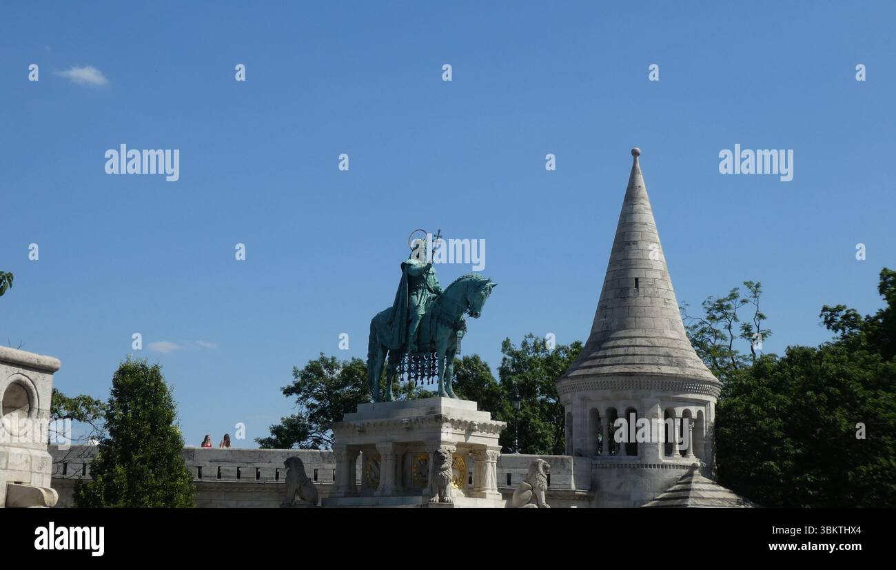 Ungheria, Cavaliere di Budapest / Monumento del Re Foto Stock