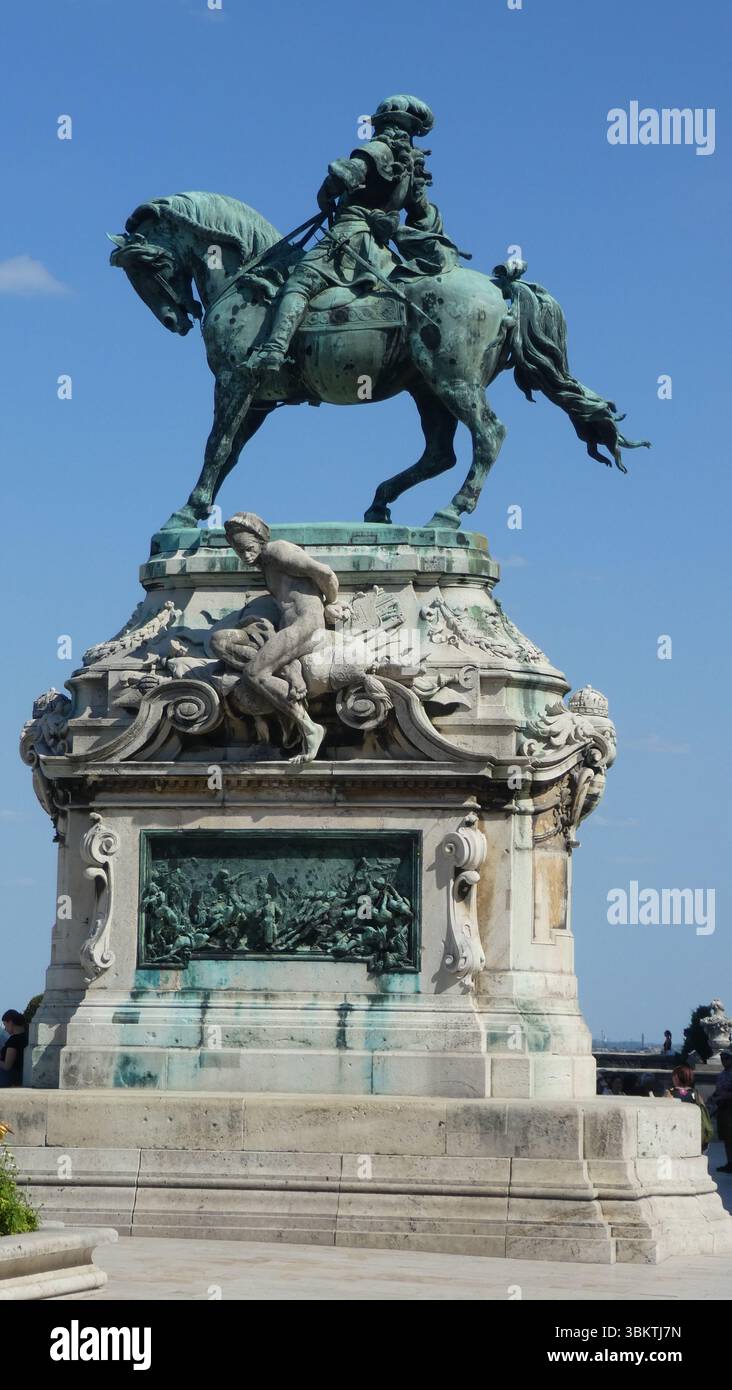 Ungheria, Cavaliere di Budapest / Monumento del Re Foto Stock
