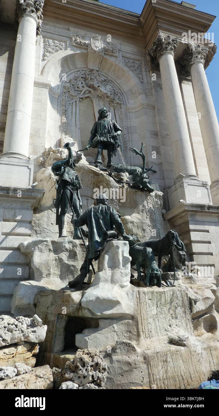 Budapest Hunter e Deer Fountain Foto Stock