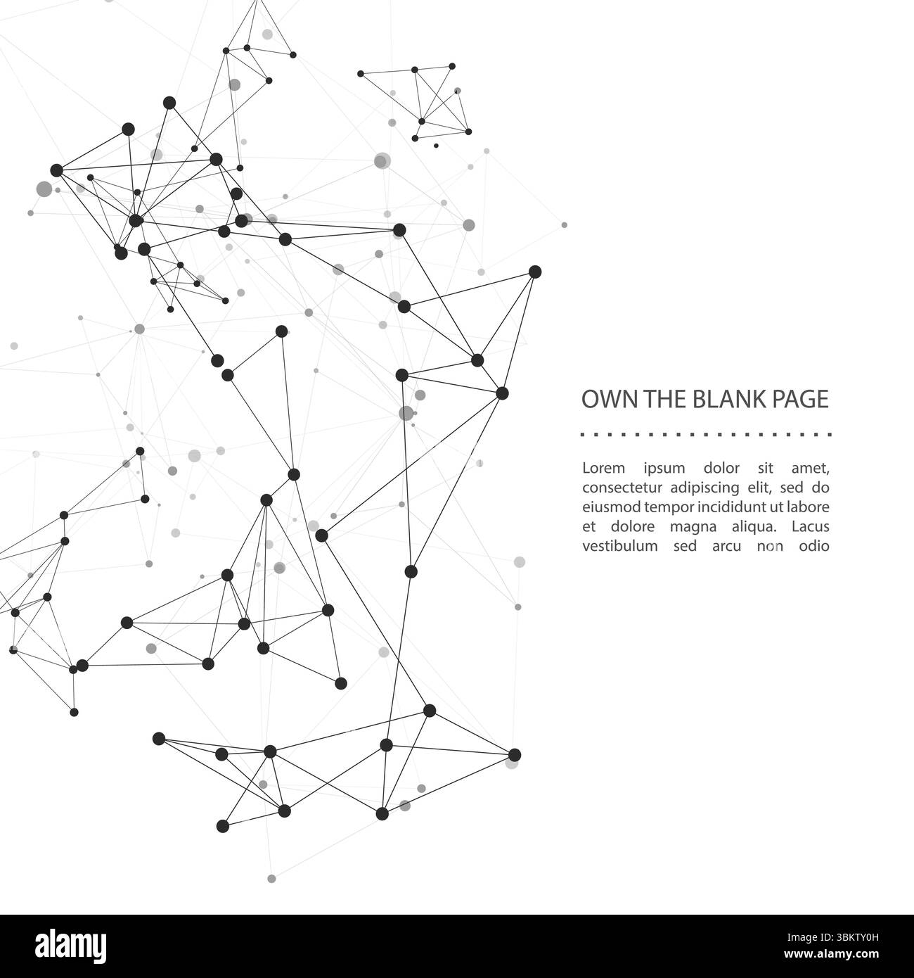 Linee di connessione vettoriale e punti su sfondo bianco. Struttura della connessione di rete. Modello astratto per il progetto Illustrazione Vettoriale