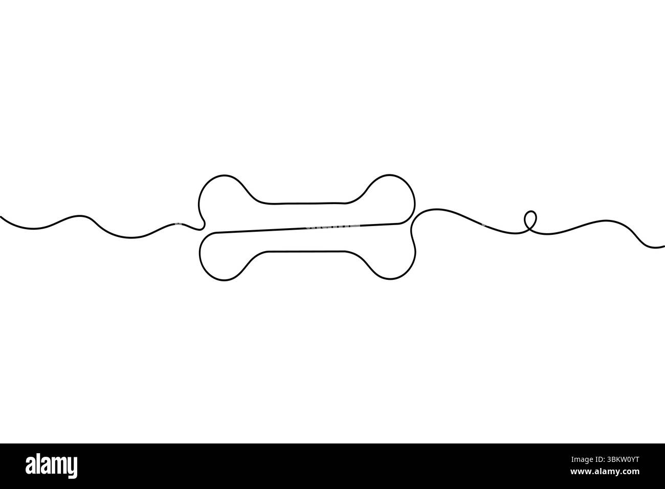 Simbolo osseo PET una linea disegna un disegno vettoriale minimo Illustrazione Vettoriale